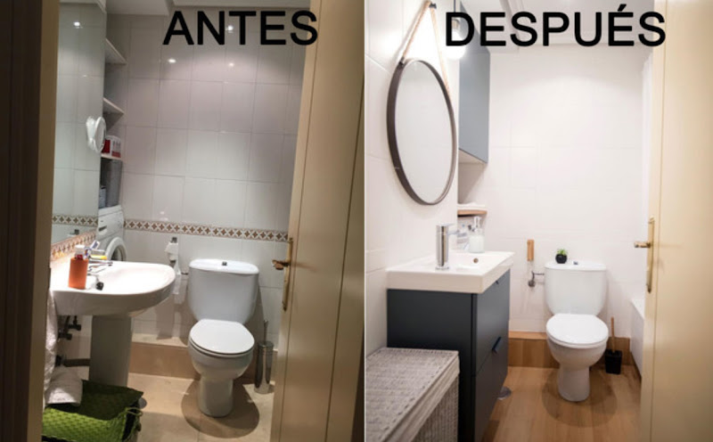 Reforma de baño completa, antes y después